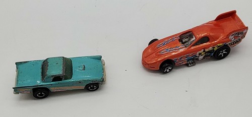 Lot of 2 1977 Hot Wheels orange funny car, blue Thunderbird - Picture 4 of 6