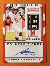 2020 Contenders Draft #236 Anthony McFarland Maryland Steelers Rookie RB Auto A