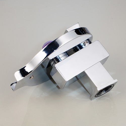 FA Silver Cascada LED Baño Lavabo Recipiente Fregadero Mezclador Grifo de una sola perilla Grifos - Imagen 6 de 7