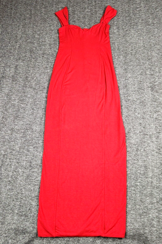 Oh Polly Kleid Damen 8 Rot Maxi Stretch Jersey Sexy Party Herzausschnitt Schlitz - Bild 3 von 17
