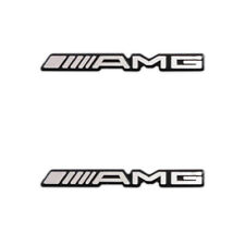 2X Mercedes-Benz AMG Aluminum logo badge replacement piece 34mm 1.33" x4mm 0.15"