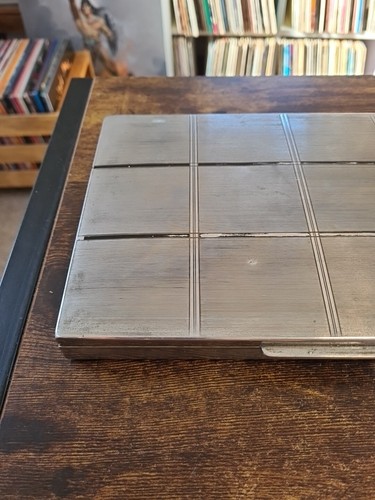 Large Vintage Art Deco Chrome Metal Cigarette/Cigar Holder Case 9" X 6" X 0.8" - Picture 2 of 10
