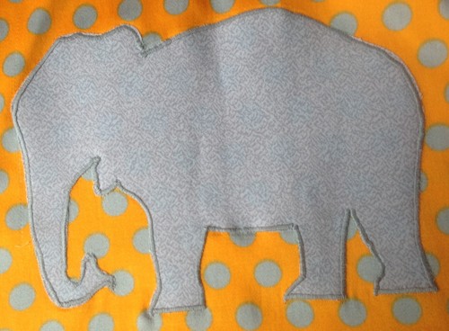 Girl's elastic waist circular skirt, handmade, size 7, gray dotted orange - Picture 3 of 3