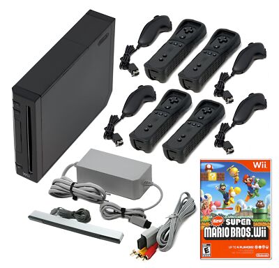 Nintendo Wii Game Console + Pick 1-4 Remotes, Wii Sports, Mario Kart & More