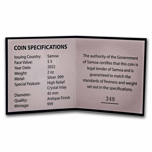 2022 Samoa 2 oz Silver Antique Poseidon vs Pisces - Imagen 8 de 8