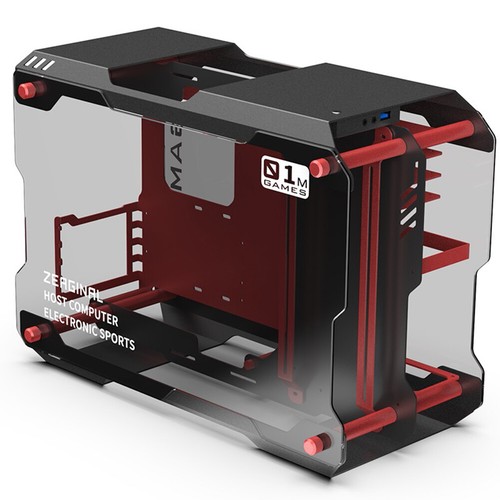Funda protectora para computadora de escritorio marco de aluminio vidrio templado mini ATX Matx PC blanca - Imagen 2 de 25