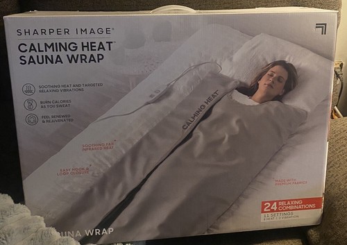 Sharper Image Calming Heat Sauna Wrap, 8 Heat Levels, 3 Massaging Vibrations - Picture 1 of 2