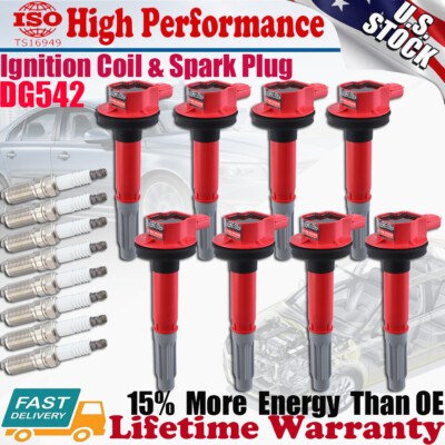 8pack  Ignition Coils + Spark Plugs for 11-14 Lincoln Mark LT Ford Mustang 5.0L