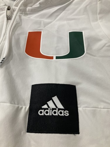 VESTE À CAPUCHE BLANCHE BASKETBALL FEMME MIAMI HURRICANES émise par l'équipe M med holo - Photo 2/13