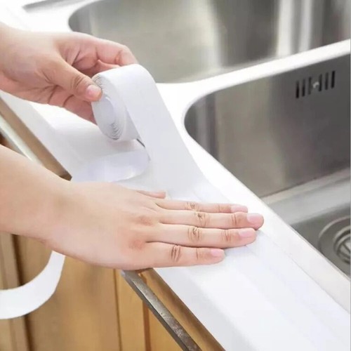 Shower Bath Sealing Tape Strips PVC Self Adhesive Waterproof Wall Sticker - Picture 4 of 11