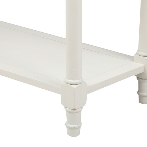Wood Console Table Storage Cabinet Sideboard w/ 2 Drawer Bottom Open Shelf White - Picture 15 of 16