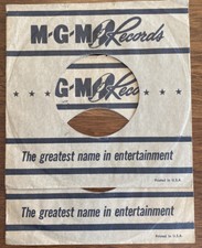 MGM RECORDS Original 45 RPM Paper Sleeves lot of 2; circa 1950s 