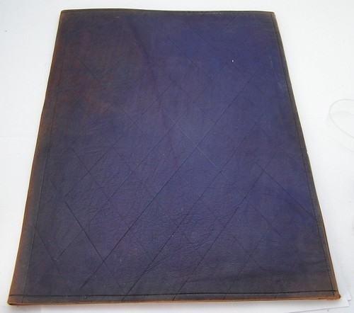 Reddish Brown Hand Tooled Supple Leather Moroccan 22K Gold Embossed Portfolio - Picture 3 of 8