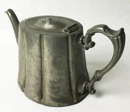 Antique  Metal Pewter Kettle Teapot marked B.H.A. - Bild 2 von 8