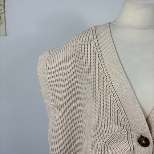 Marks & Spencer Beige Cream Knitted Waistcoat Sweater Vest Size XL UK 20 - 22 - Picture 2 of 10