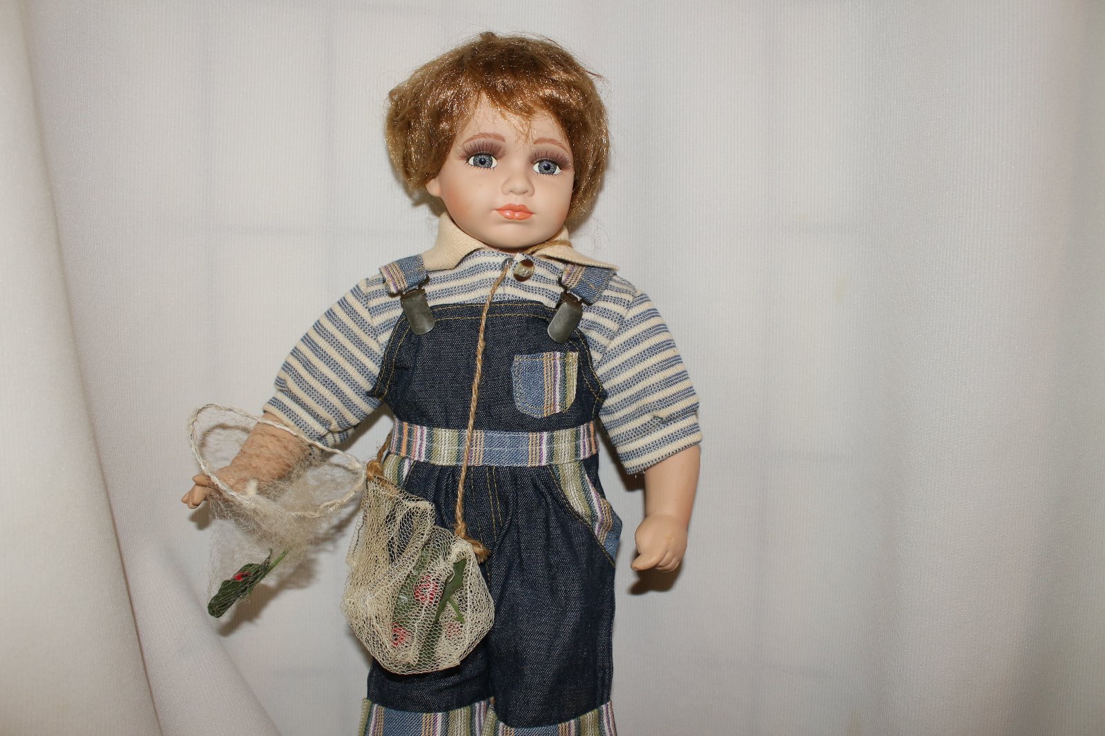 VINTAGE GEPPEDDO PORCELAIN BOY DOLL NO. N18871: NO. Boy with His Fishing Gear 10c523 VINTAGE GEPPEDDO PORCELAIN BOY DOLL NO. N18871: NO. Boy with His Fishing Gear 10c523