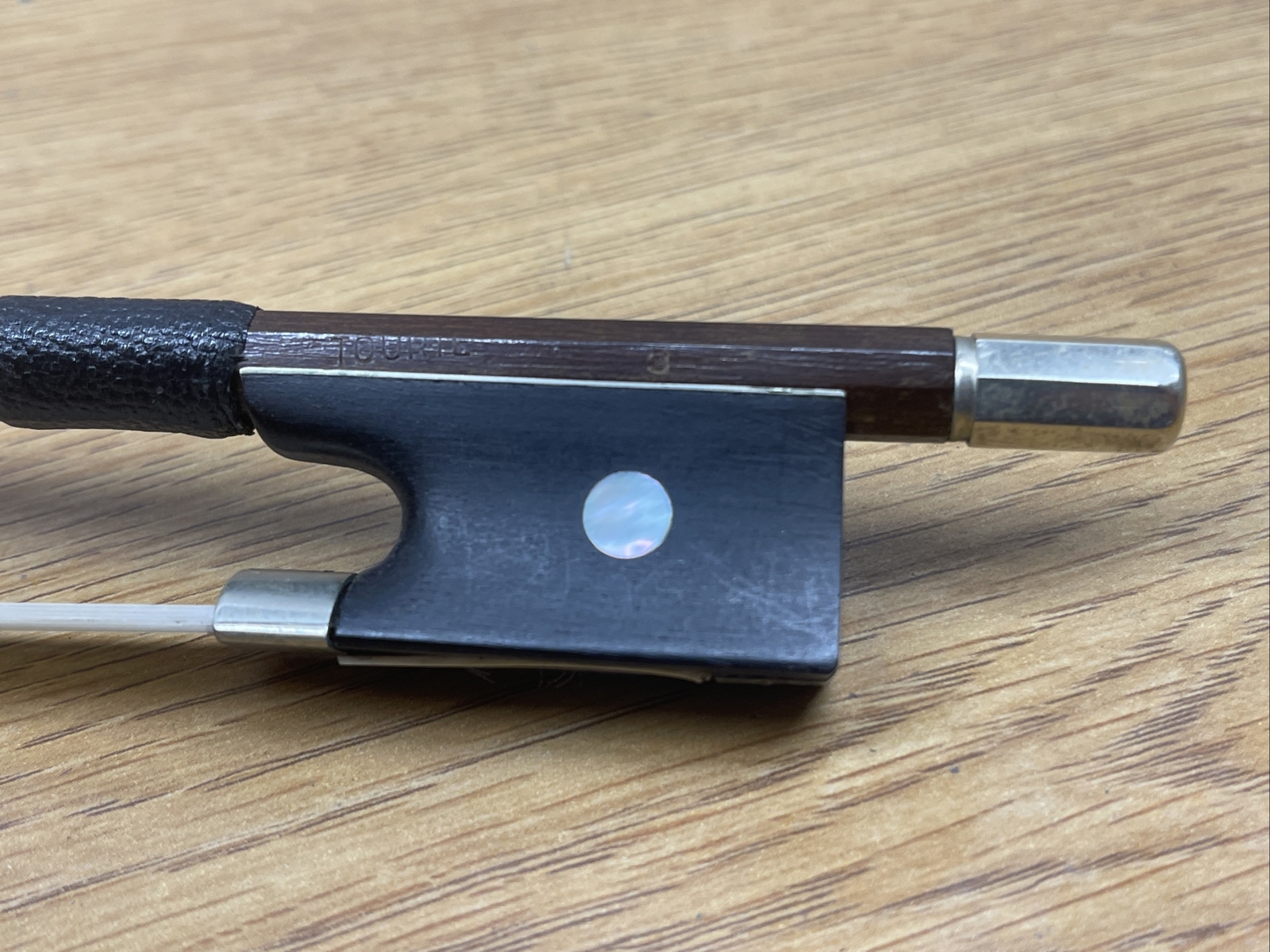VINTAGE ANTIQUE 28.25” TOURTE #3 SILVER MOTHER OF PEARL VIOLIN BOW Goedkoop koopje, gratis verzending