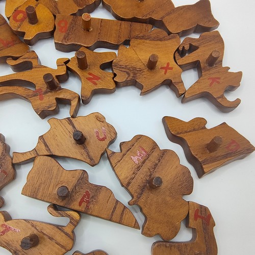 Puzzle vintage piolo in legno scimmie nell'albero 27 pezzi intagliato eclettico animali della giungla - Foto 13 di 24