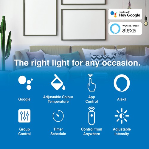 LSH 4 Pack Smart Bulb B22 White Wi-Fi LED Bulb Google Home Alexa App Control - Picture 2 of 12