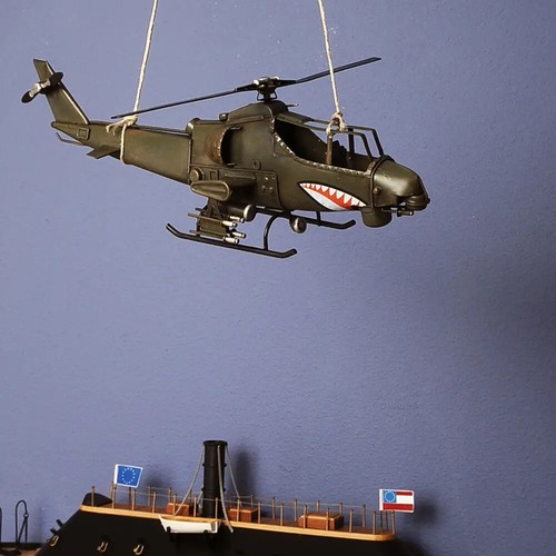 1960S U.S.Attack Helicopter 1:46 Scale Iron Frame Aircraft Model W/ Metal wheels - Picture 12 of 18