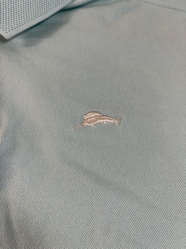 Tommy Bahama Supima Cotton Light Blue Polo Shirt SZ XL 48”c Embroidered Logo EUC - Picture 3 of 10