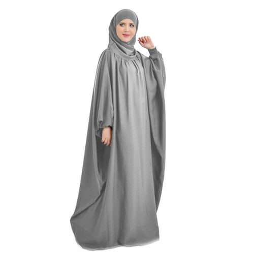 Women Muslim Prayer Maxi Dress Islamic Abaya Robe Ramadan Full Length Dress - Picture 4 of 21