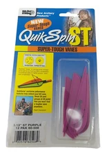 12 Pack NAP Quik Spin ST 3.13" Super Tough Arrow Vanes: Purple 3" 60-508