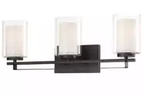 3 Light Vanity Wall Sconce, Minka Lavery Parsons Studio 6103-66, Sand Coal NEW