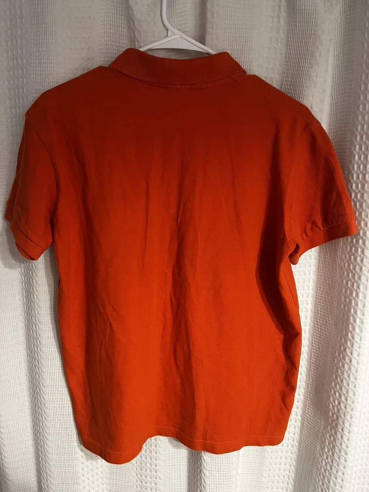 Polo Lacoste grande rojo/naranja para niños jóvenes Foto 2 de 4