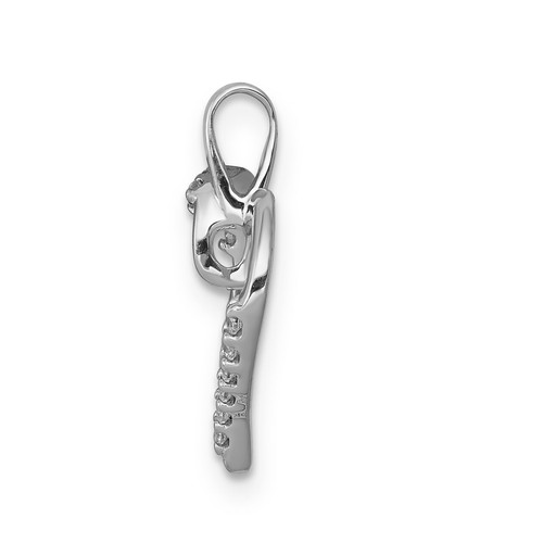 Colgante corazón diamante oro blanco 14k Lex & Lu LAL3656 - Imagen 2 de 4