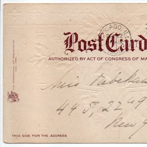 Freundlichste Weihnachtsgrüße Glocken Stern Mistelzweig geprägt UDB Postkarte PM 1906 - Bild 8 von 13