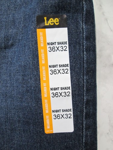 Lee Men's Relaxed Fit Straight Leg Blue Jeans 36x32 Night Shade - Picture 5 of 10