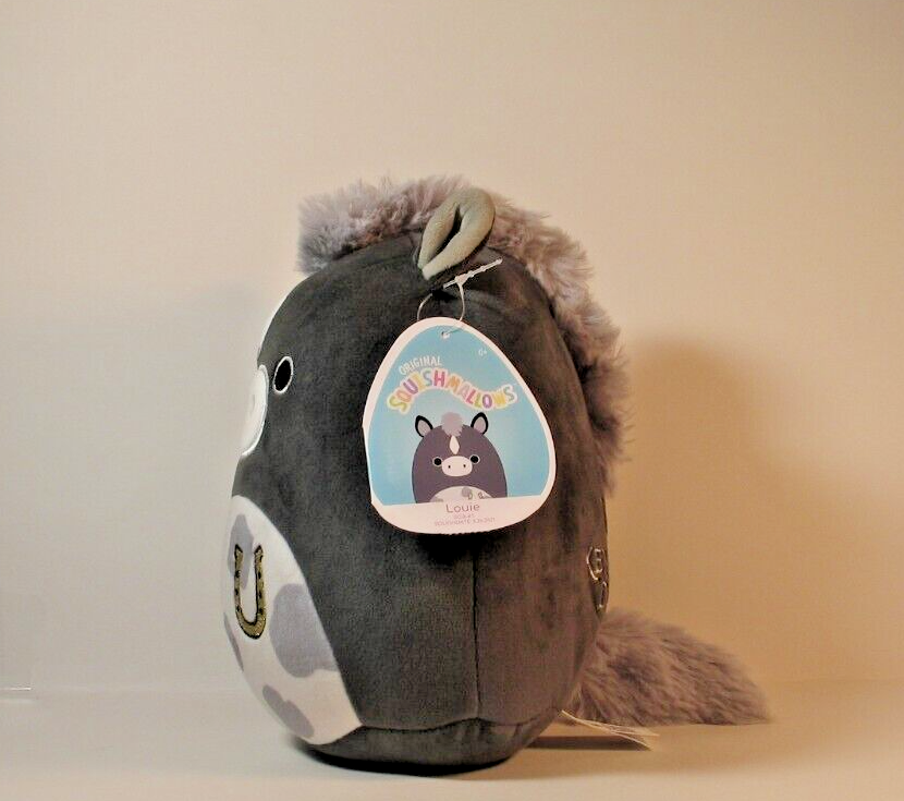 Kentucky Derby 'LOUIE' Squishmallow 8" Gray w/ Gold Horseshoe NWT