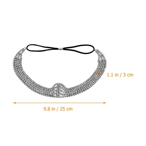 Fascia Elastica con Strass Capelli Miss Jewel Copricapo Fasce per - Foto 7 di 11