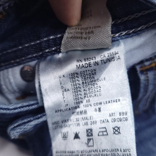 $250 DIESEL Viker Regular Straight Distressed Designer Unhemmed Jeans 33x30 - Picture 10 of 14