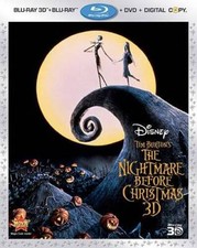 The Nightmare Before Christmas Three-Disc Combo: Blu-ray 3D / Blu-ray / - GOOD