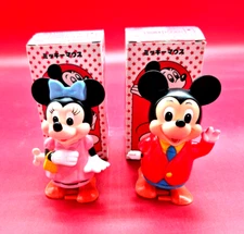 Vintage Masudaya Disney Mickey & Minnie Mouse Wind-Ups
