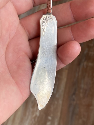 SHEFFIELD A1 PLATE ONE SHDSHO VERIBEST LEAF TWISTED HANDLE MASTER BUTTER KNIFE - Picture 7 of 16