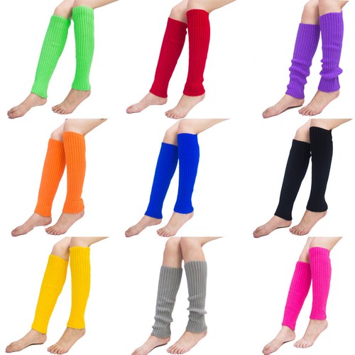 32 Colors! Women Girls Winter Leg Warmers Long Knitted Stretch Socks Leggings UK - Picture 5 of 50