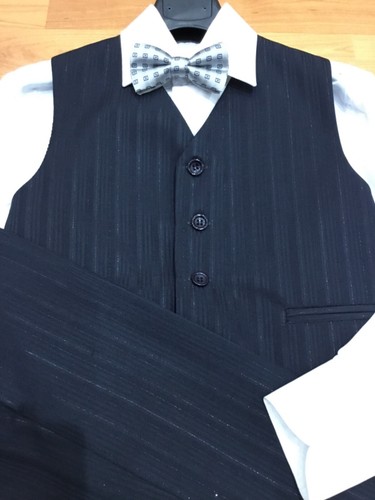 ABITO VESTITO SET GIACCA COMPLETO ELEGANTE CERIMONIA BAMBINO nero 8/9 anni - Foto 7 di 18