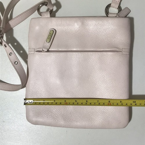 Ri2K Light Pink Thick Pebbled Real Leather Cross Body Shoulder Bag Medium - Picture 10 of 10