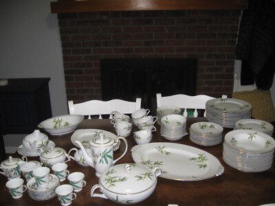 88 pieces beautiful Narumi Bali Hai Bamboo Dinner Set 1950’s Japan 88 pieces beautiful Narumi Bali Hai Bamboo Dinner Set 1950’s Japan