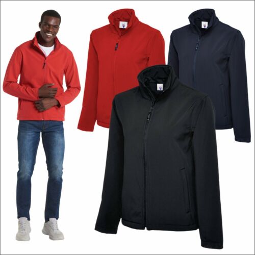 Uneek Men's Classic Full Zip Soft Shell Jacket Casual Formal Workwear Upperwear - Picture 1 of 8
