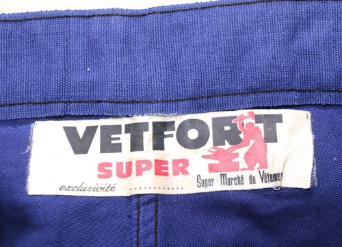 NEW Vintage 60s Blue Thick Moleskin Work Chore Pants VETFORT W35 Made in France - Picture 9 of 17