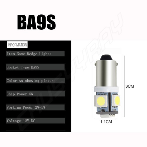 20x BA9S 1815 1816 1445 1895 LED Instrumento Panel Tablero Bombillas Interior 12V - Imagen 8 de 12