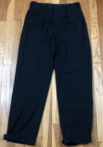 Axist Dress Pants Mens 28 x 30 Black Flat Front Button Pockets Suit Pants