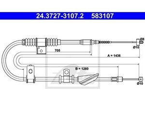 K14167 hinten links für HYUNDAI Seilzug Feststellbremse A.B.S
