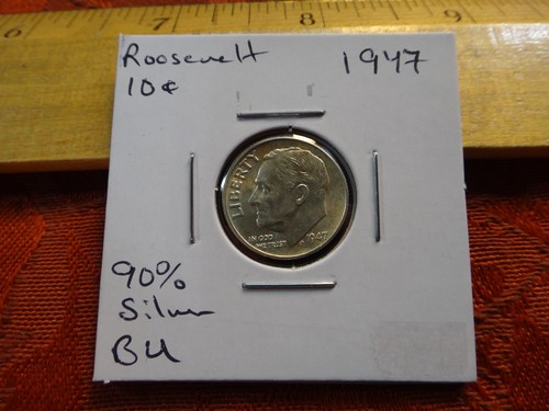 1947 USA 90 % Silber Stempelglanz Roosevelt Dime 10c Münze - Kostenloser Versand USA