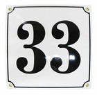 Porcelain address plaque 8x8″ customisable handcrafted enamel house number sign