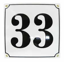 Porcelain address plaque 8x8″ customisable handcrafted enamel house number sign